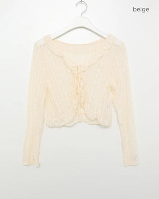 Frill Lace Crop Cardigan