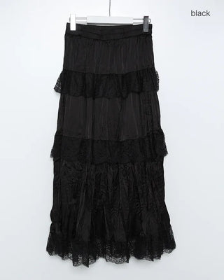 Shatin Gathered Lace Cancan Long Skirt
