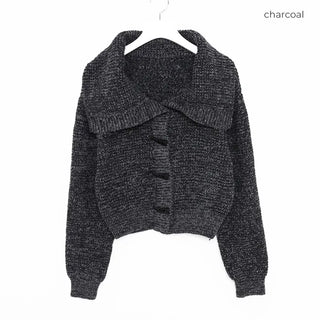 Toggle Button Turtleneck Cardigan