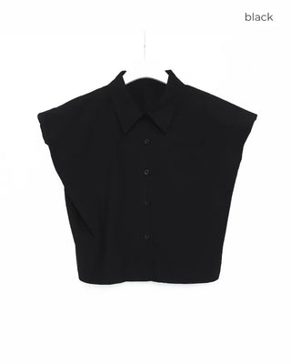Puff-sleeve shirred shirt