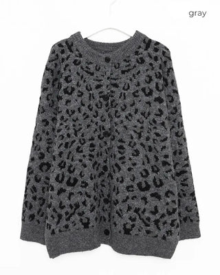 Leopard print oversized cardigan