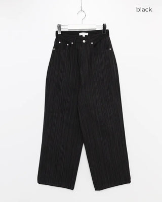 Striped denim pants