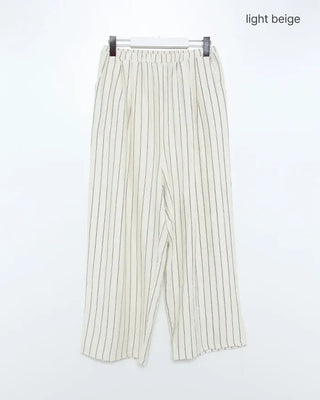 Striped Wide Wrinkle Easy Pants