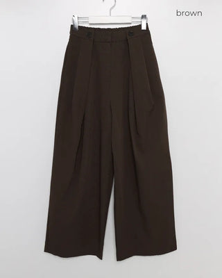 (Unisex) Wrap-design wide-leg slacks