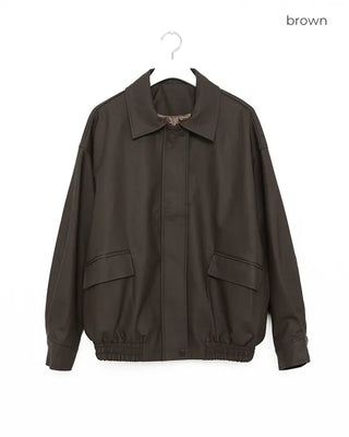 Oversized eco-leather jacket