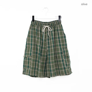 Tartan check cargo shorts