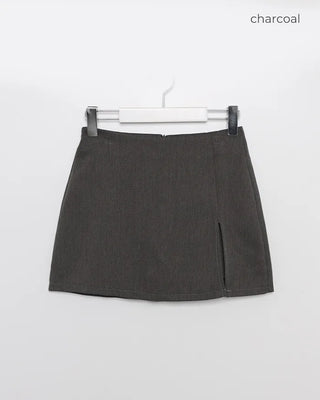 Slit A-line mini skirt