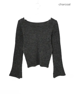 Mohair Mix Long Flare Sleeve Knit