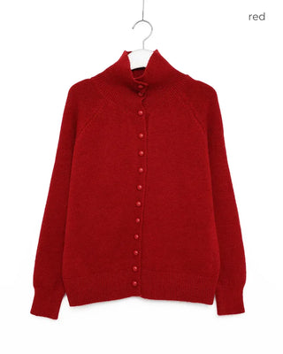 Zip-button knit cardigan
