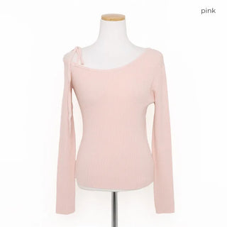 Ribbon Off-Shoulder Knit