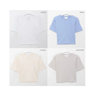 Basic Color Cropped T-Shirt
