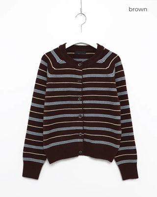 Striped Round Cardigan