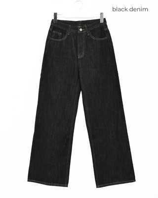 Stitch Point Wide Denim Pants