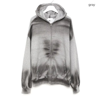 (Unisex) Vintage Wash Hooded Zip-Up