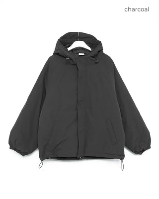 Oversized hooded down jacket