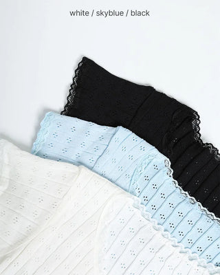 Mini perforated short-sleeved knit