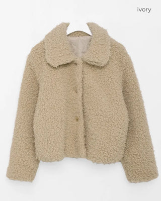 Boa fur quilted short coat