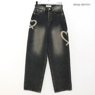 Heart Deep Wash Denim Pants