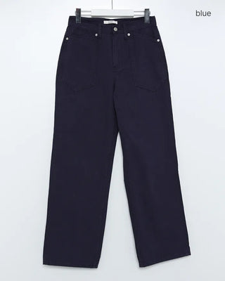 Pentagon pocket herringbone striped cotton pants