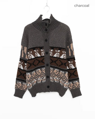 Ethnic pattern cardigan