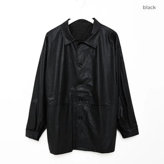 Faux Leather Oversized Jacket