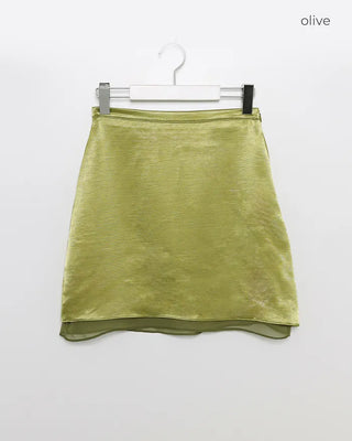 Satin mini skirt