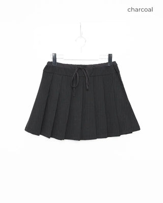 Pinstripe pleated mini skirt
