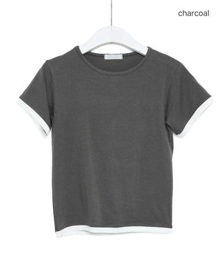 Layered short-sleeved T-shirt