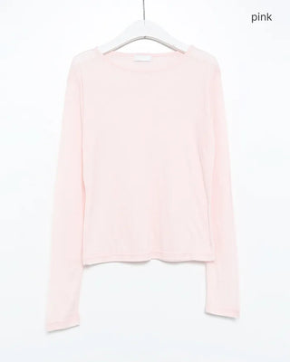 See-through ribbed long T-shirt