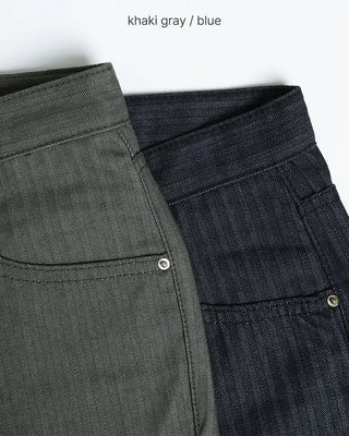 Low-rise striped flare denim pants