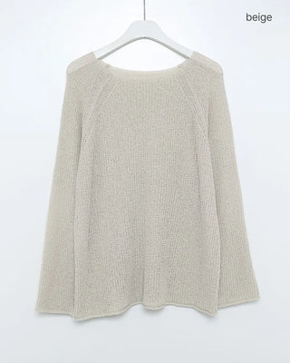 Boat neck raglan knit