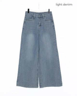 Wide bootcut denim pants