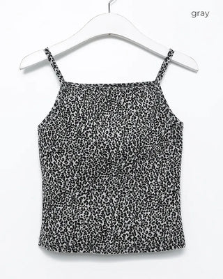 Leopard print semi-cropped camisole
