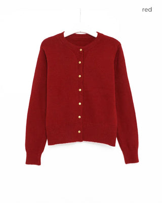 Gold button detail knit cardigan