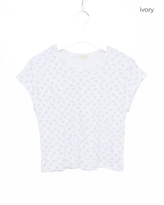Mini Bear Slim Cropped Perforated T-Shirt