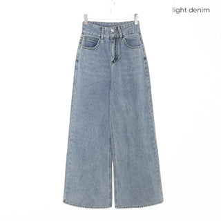 High-waisted bootcut denim pants