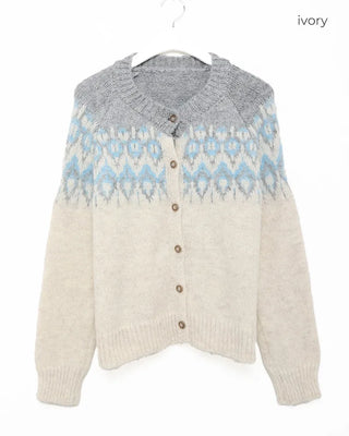 Round neck Nordic cardigan