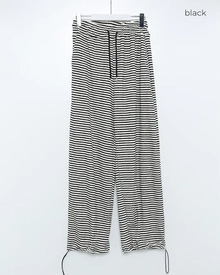 Striped wide-leg pants