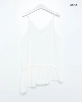 Lace peplum camisole