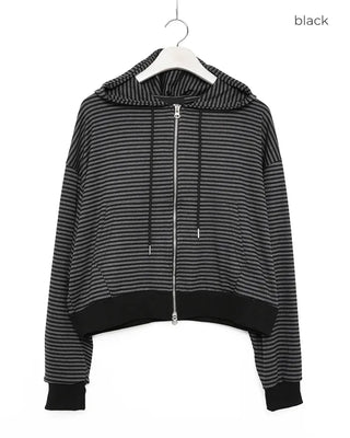 Striped Hooded Zip-Up