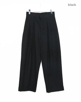 (Unisex) Pinstripe Two-Pleat Wide Winter Slacks