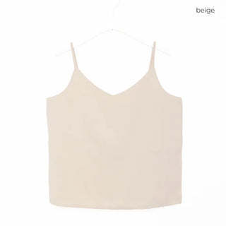 V-neck satin sleeveless top