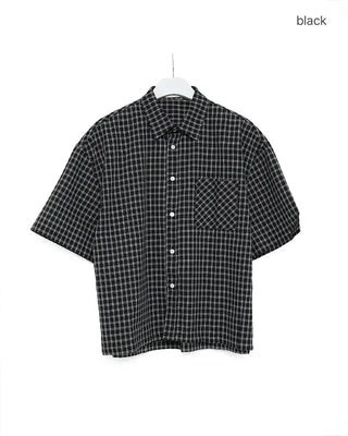 (Unisex) Checkered Short-Sleeve Shirt