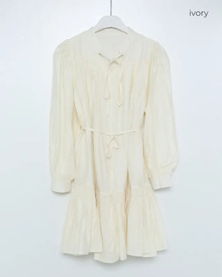 Frill String Point Shirring Dress