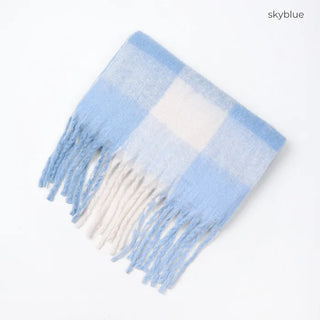 Oversized checkered scarf
