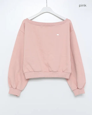 Off-shoulder loose sweatshirt