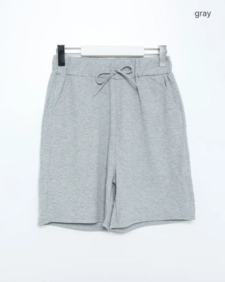 Easy High-Waisted Ribbed Shorts