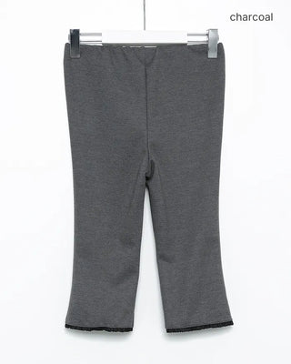 Lace hem capri leggings pants