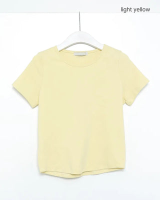 Back panel line short-sleeved T-shirt