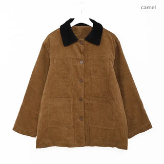 Checked two-tone corduroy jacket